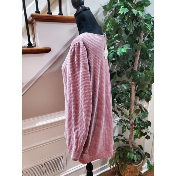 CHENAULT Sweater Rose Pink Chenille Raglan Sleeves Womens 3X Causal Pullover - Picture 6 of 13